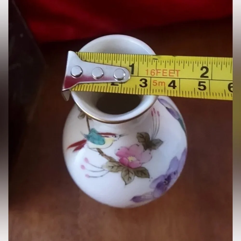 Vintage  Asian China Chinese Mini Porcelain Painted Lotus - Picture 12 of 14